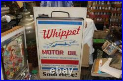 Rare Large Vintage Whippet Motor Oil Sold Here Gas Station 42 Metal Sign
