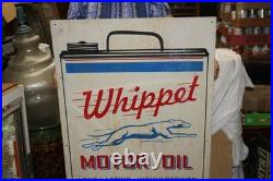 Rare Large Vintage Whippet Motor Oil Sold Here Gas Station 42 Metal Sign