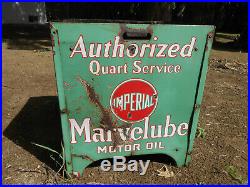Rare Old Imperial Marvelube Motor Oil Porcelain Bottle Rack Pick Up Only