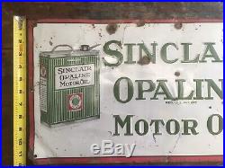 Rare, Old, and Original Sinclair Opaline Motor Oil Tin Sign