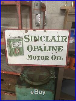 Rare, Old, and Original Sinclair Opaline Motor Oil Tin Sign