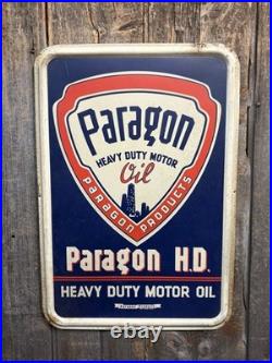 Rare Original 50s TAC Authenticated PARAGON HD Heavy Duty Motor Oil Pump Sign