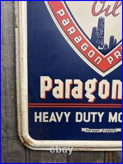 Rare Original 50s TAC Authenticated PARAGON HD Heavy Duty Motor Oil Pump Sign