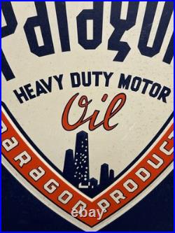 Rare Original 50s TAC Authenticated PARAGON HD Heavy Duty Motor Oil Pump Sign