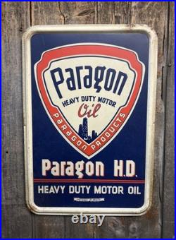 Rare Original 50s TAC Authenticated PARAGON HD Heavy Duty Motor Oil Pump Sign