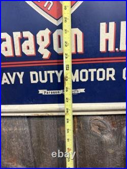 Rare Original 50s TAC Authenticated PARAGON HD Heavy Duty Motor Oil Pump Sign