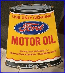 Rare Original Porcelain 1932 Ford Motor Oil Advertising Sign