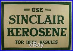 Rare Original Sinclair Kerosene Tin Sign Motor Oil Gas Advertising Tin Tacker