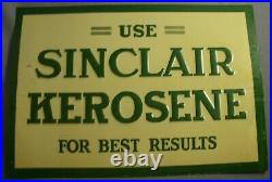 Rare Original Sinclair Sign Kerosene Tin Tacker Motor Oil Gas Advertising Sign