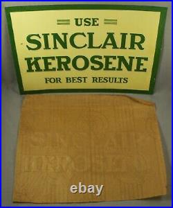 Rare Original Sinclair Sign Kerosene Tin Tacker Motor Oil Gas Advertising Sign