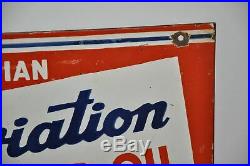 Rare Red Indian Aviation Motor Oil Rack Double sided Porcelain Sign 12 x 14