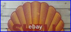 Rare Shell Motor Oil Die Cut Porcelain Enamel Sign 48x48 Inches Dsp