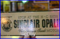 Rare Sinclair Hc Opaline Motor Oil Dealer Porcelain Metal Sign Gas Station Dino