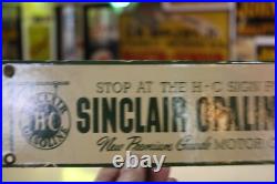 Rare Sinclair Hc Opaline Motor Oil Dealer Porcelain Metal Sign Gas Station Dino