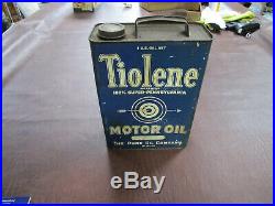 Rare Vintage 1920's Tiolene Gallon Motor Oil Can Pure Oil Purol Gas Station Sign
