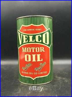 Rare Vintage 1940s Irving Velco Motor Oil Imperial Quart Can