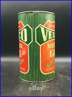 Rare Vintage 1940s Irving Velco Motor Oil Imperial Quart Can
