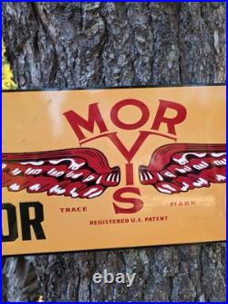 Rare Vintage Morvis Motor Oils Porcelain Sign 35 X 12 Rare Vintage Morvis Motor Oils Porcelain Sign 35 X 12