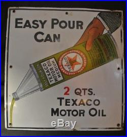 Rare Vintage Porcelain Sign Texaco Motor Oil