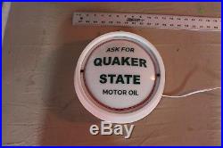 Rare Vintage Quaker State Motor Oil Bubble Face Lighted Sign Gas Oil Service 66