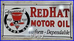 Red Hat Motor Oil 48 X 24 Inches Enamel Sign