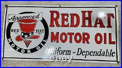 Red Hat Motor Oil 48 X 24 Inches Enamel Sign