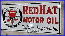 Red Hat Motor Oil 48 X 24 Inches Enamel Sign