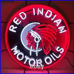 Red Indian Chief Neon Sign Gas Gasoline Motor Oil wall lamp Garage light globe