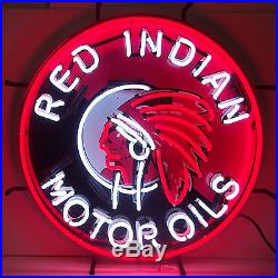 Red Indian Motor oil Gasoline Neon Sign gas pump station globe McColl-Frontenac