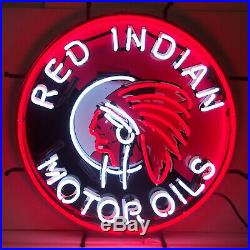 Red Indian head American Motor Oil Neon sign wall lamp Garage Gas pump light