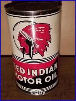 Red Indian motor oil can vintage