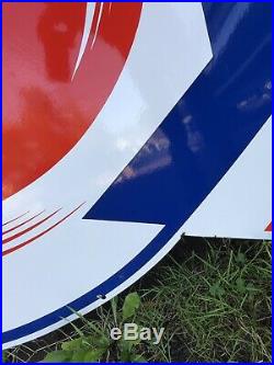 Rpm Chevron Aviation Motor Oil Porcelain Sign Single Sided