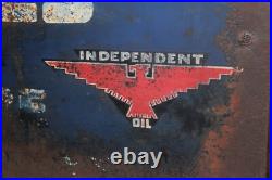 SCARCE 1920s ARMOULD INDPENDENT COAST TO COAST MOTOR OIL PAINTED METAL SIGN GAS
