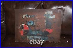 SCARCE 1920s ARMOULD INDPENDENT COAST TO COAST MOTOR OIL PAINTED METAL SIGN GAS