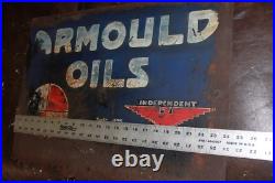 SCARCE 1920s ARMOULD INDPENDENT COAST TO COAST MOTOR OIL PAINTED METAL SIGN GAS