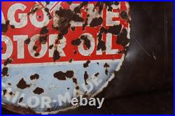 SCARCE 1930s SKELLY MOTOR OIL DEALER 2-SIDED PORCELAIN SIGN SERVICE GAS CAR
