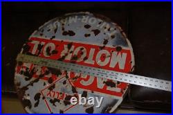 SCARCE 1930s SKELLY MOTOR OIL DEALER 2-SIDED PORCELAIN SIGN SERVICE GAS CAR