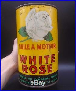 SCARCE 1940's VINTAGE WHITE ROSE MOTOR OIL IMPERIAL QUART CAN (CANADIAN OIL Co.)