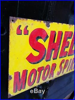 SHELL MOTOR SPIRIT enamel sign shell motor oil vitreous advertising