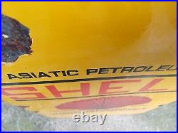 SHELL PETROLEUM MOTOR SPIRIT shell enamel sign oil vitreous advertising VAC160