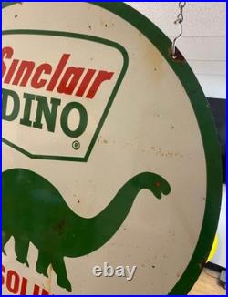 SINCLAIR Dino MOTOR OIL ENAMEL SIGN SIZE 30X30 INCHES DOUBLE SIDED SINCLAIR Dino MOTOR OIL ENAMEL SIGN SIZE 30X30 INCHES DOUBLE SIDED