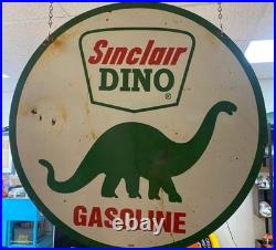 SINCLAIR Dino MOTOR OIL ENAMEL SIGN SIZE 30X30 INCHES DOUBLE SIDED SINCLAIR Dino MOTOR OIL ENAMEL SIGN SIZE 30X30 INCHES DOUBLE SIDED