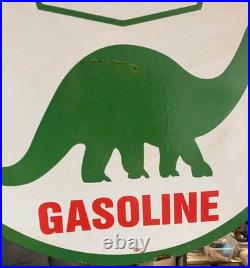 SINCLAIR Dino MOTOR OIL ENAMEL SIGN SIZE 30X30 INCHES DOUBLE SIDED SINCLAIR Dino MOTOR OIL ENAMEL SIGN SIZE 30X30 INCHES DOUBLE SIDED