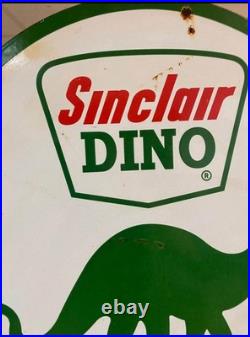 SINCLAIR Dino MOTOR OIL ENAMEL SIGN SIZE 30X30 INCHES DOUBLE SIDED SINCLAIR Dino MOTOR OIL ENAMEL SIGN SIZE 30X30 INCHES DOUBLE SIDED