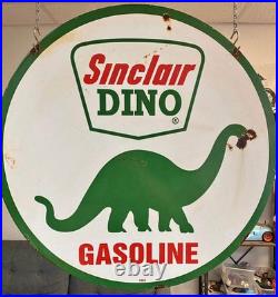 SINCLAIR Dino MOTOR OIL ENAMEL SIGN SIZE 30X30 INCHES DOUBLE SIDED SINCLAIR Dino MOTOR OIL ENAMEL SIGN SIZE 30X30 INCHES DOUBLE SIDED