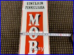 SINCLAIR MOBILINE MOTOR OIL LARGE, EMBOSSED METAL SIGN (59.5x 11.5) MINT
