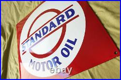 STANDARD MOTOR OIL Schild Enamel sign Emailschild Emaille 50 x 50