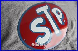 STP Motor Oil Schild Enamel sign Emailschild ECHTE Emaille Emblem 33 x 50 cm