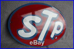 STP Motor Oil Schild Enamel sign Emailschild ECHTE Emaille Emblem 33 x 50 cm