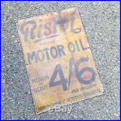 Scarce Early RISTOL MOTOR OIL SIGN Authentic Antique Tin Gas Station Sign
